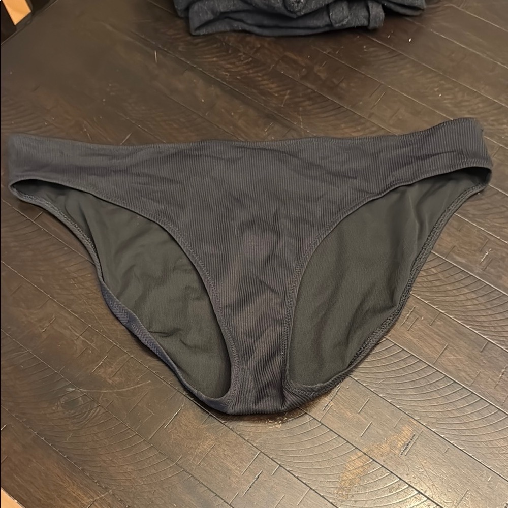 Women’s Black Ribbed Bikini Bottom